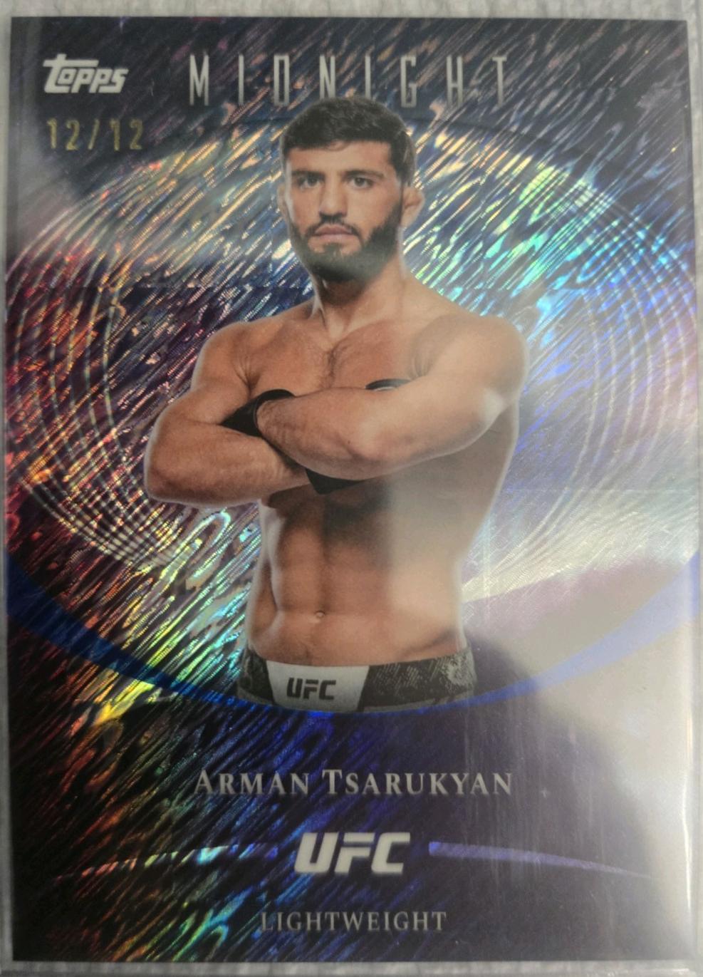Arman Tsarukyan 2026 Topps Midnight UFC Base #13 Black Light