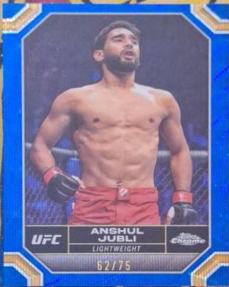 Anshul Jubli 2024 Topps Chrome UFC Base #18 Blue Wave Refractor