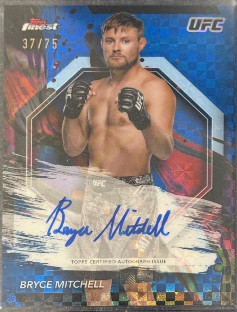 Bryce Mitchell 2024 Topps Finest UFC Finest Autographs #FA-BML Blue Checkerboard Refractor