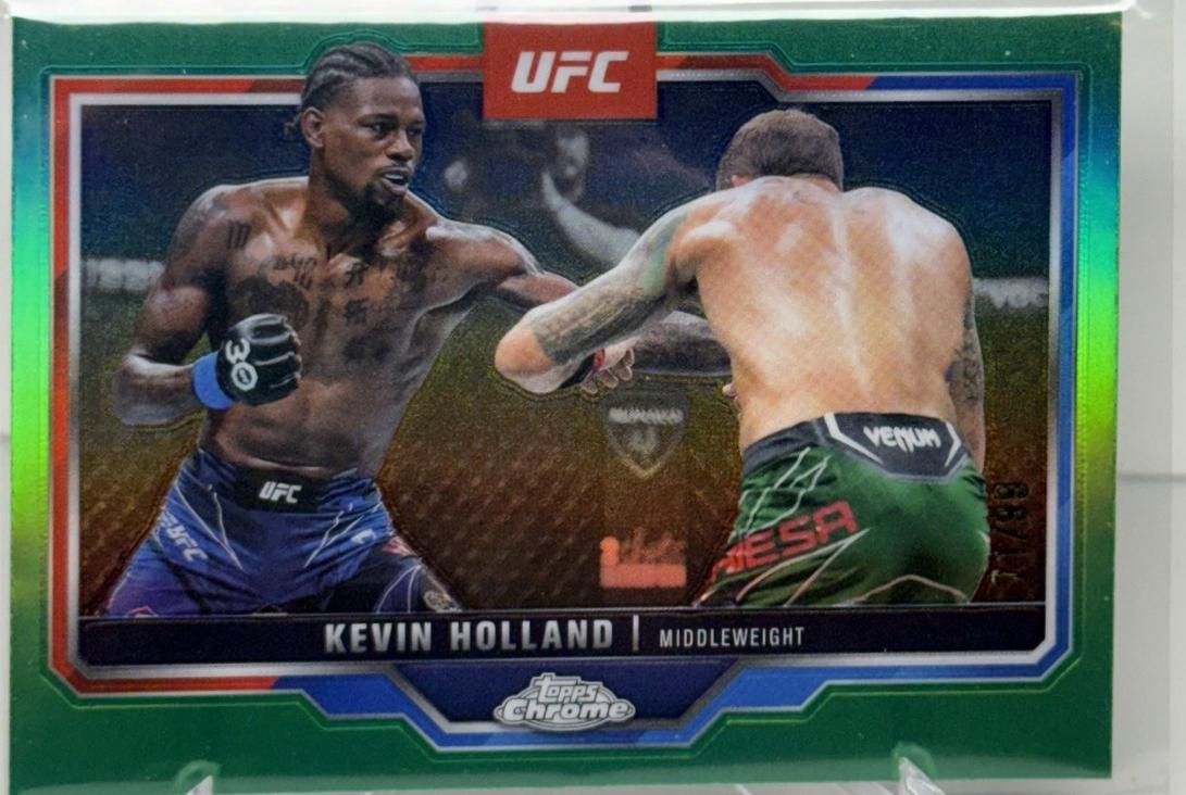 Kevin Holland 2025 Topps Chrome UFC Base #110 Green Refractor