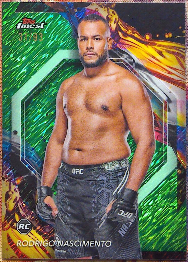 Rodrigo Nascimento 2024 Topps Finest UFC Base Uncommon #195 Green Shimmer Refractor