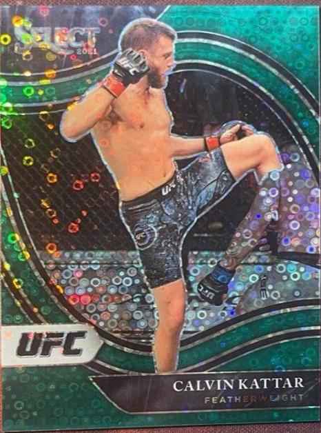 Calvin Kattar 2021 Panini Select UFC Octagonside #290 Green Disco