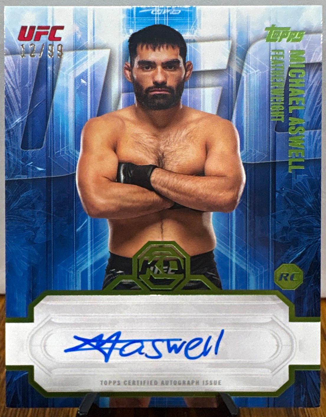 Michael Aswell 2026 Topps Knockout UFC Knockout Autographs #KOA-MAL Lime Green