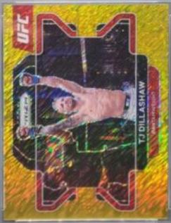 TJ Dillashaw 2022 Panini Prizm UFC Base #12 Gold Shimmer