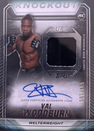 Val Woodburn 2024 Topps Knockout UFC Knockout Autograph Relics #KAR-VWN Red