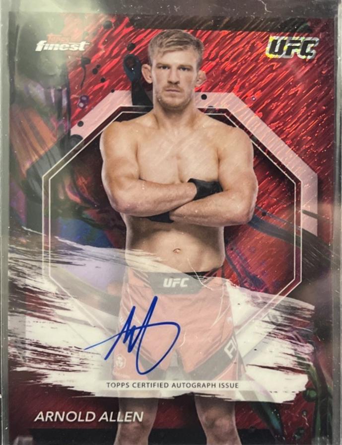 Arnold Allen 2024 Topps Finest UFC Finest Autographs #FA-ADA Red Shimmer Refractor