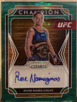 Rose Namajunas 2022 Panini Prizm UFC Champion Signatures #3 Green Pulsar