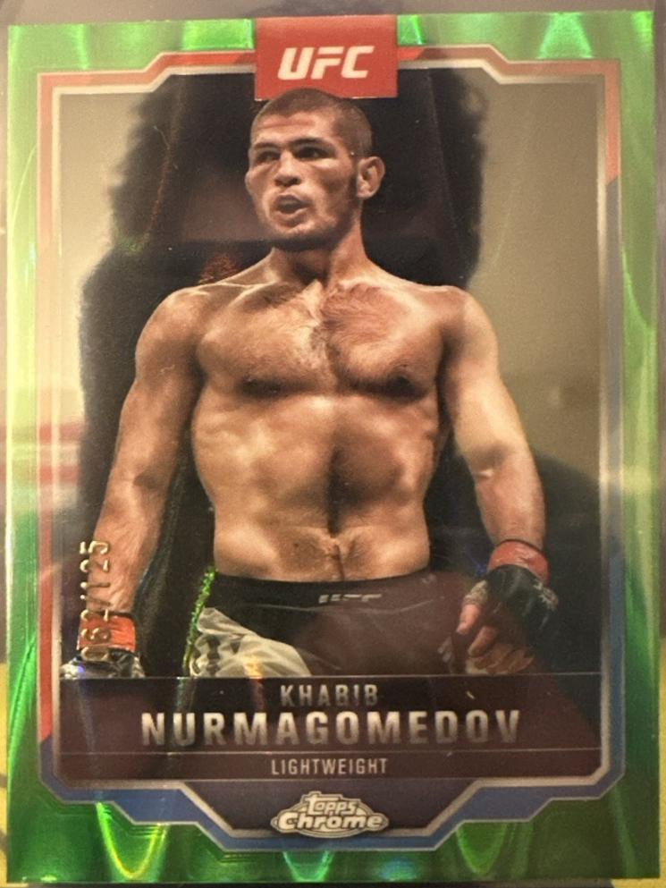 Khabib Nurmagomedov 2025 Topps Chrome UFC Base #36 Green Wave