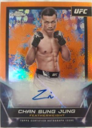 Chan Sung Jung 2024 Topps Chrome UFC UFC Signatures #FNA-CSJ Orange Refractor