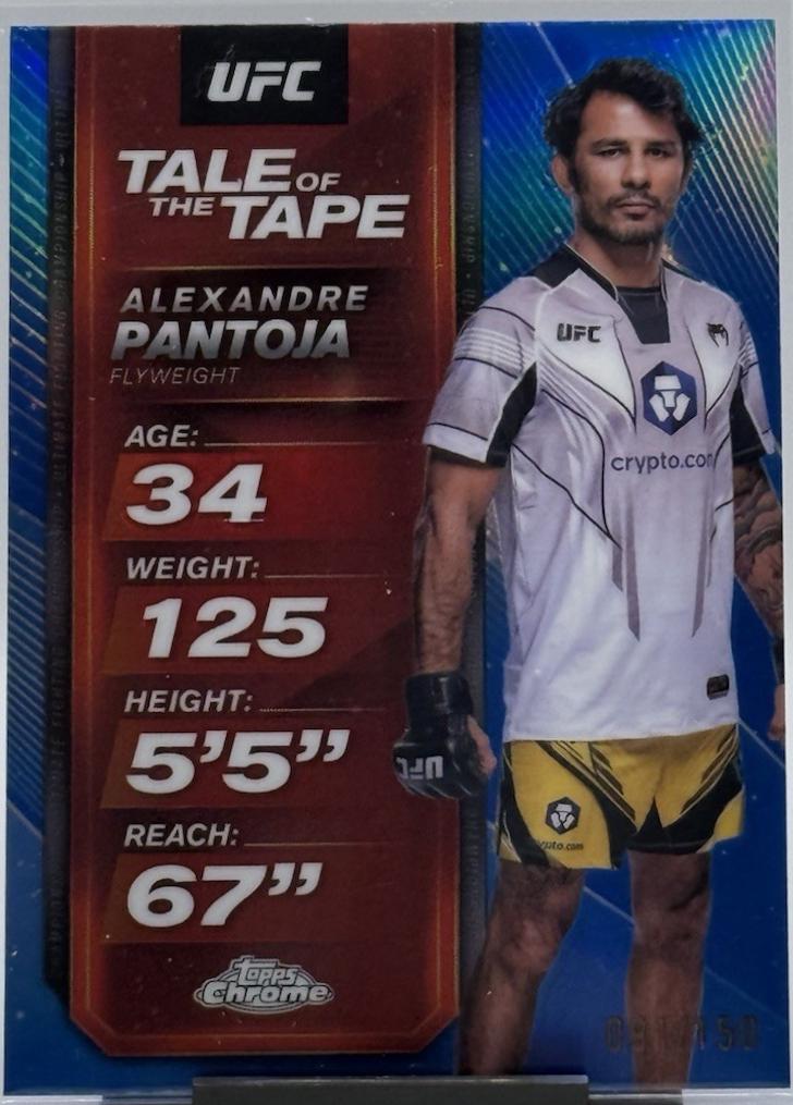 Alexandre Pantoja 2025 Topps Chrome UFC Tale of the Tape #TTT-1 Blue Refractor