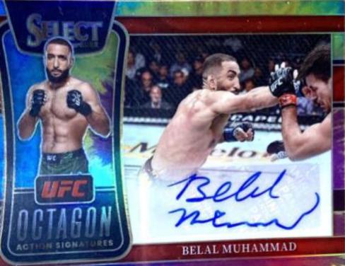 Belal Muhammad 2022 Panini Select UFC Octagon Action Signatures #10 Tie Dye
