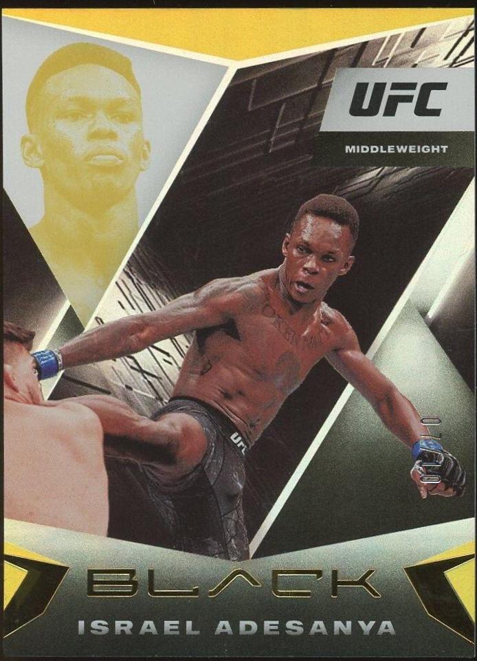 Israel Adesanya 2021 Panini Chronicles UFC Base Black #111 Gold