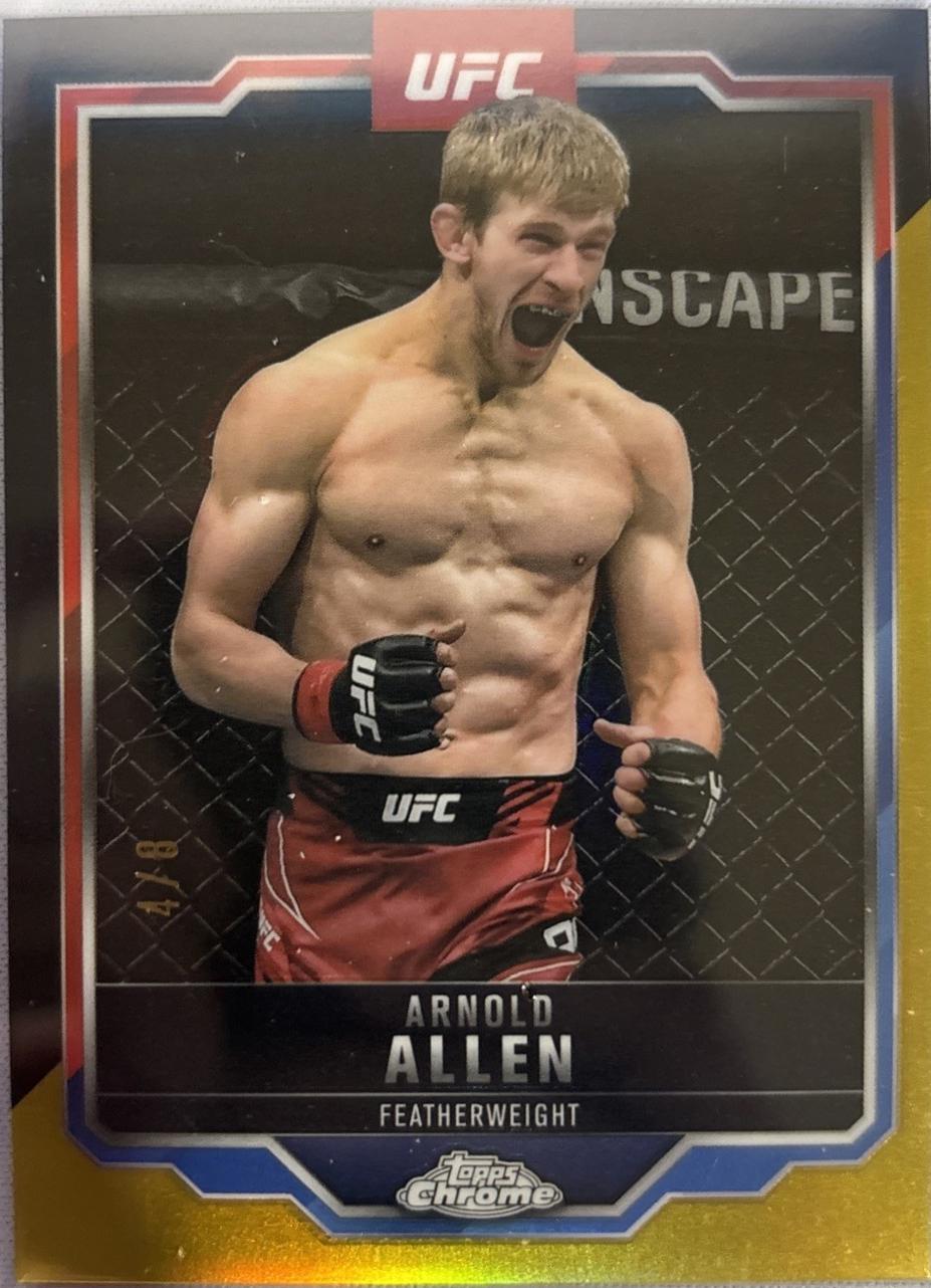 Arnold Allen 2025 Topps Chrome UFC Base #25 Black & Gold Refractor