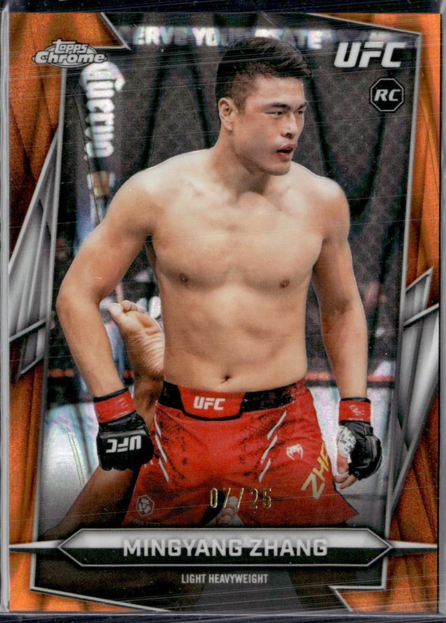Mingyang Zhang 2026 Topps Chrome UFC Base #177 Orange Ray Wave Refractor