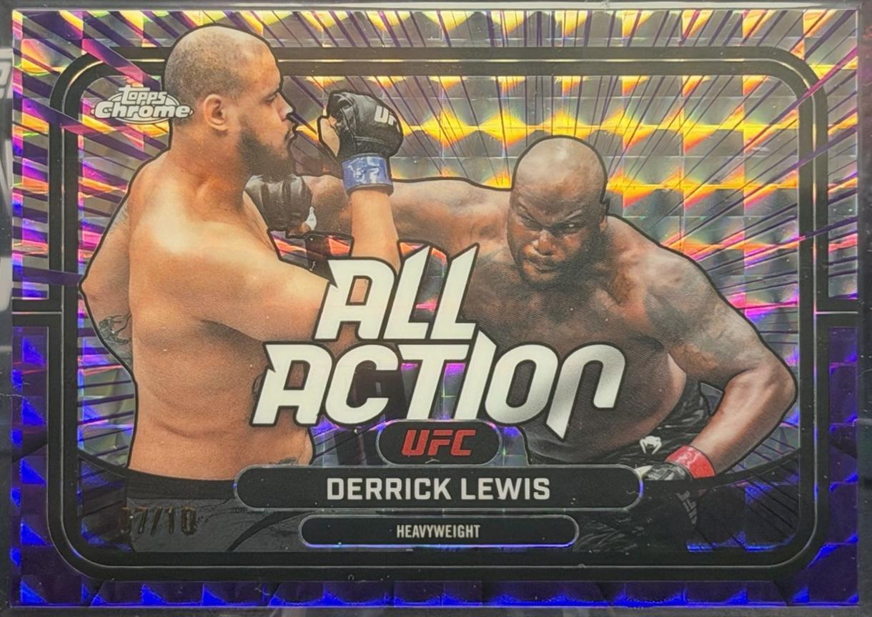 Derrick Lewis 2026 Topps Chrome UFC All-Action #AA-44 Purple Geometric Refractor
