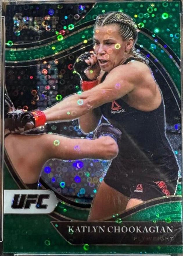 Katlyn Cerminara 2021 Panini Select UFC Octagonside #248 Green Disco