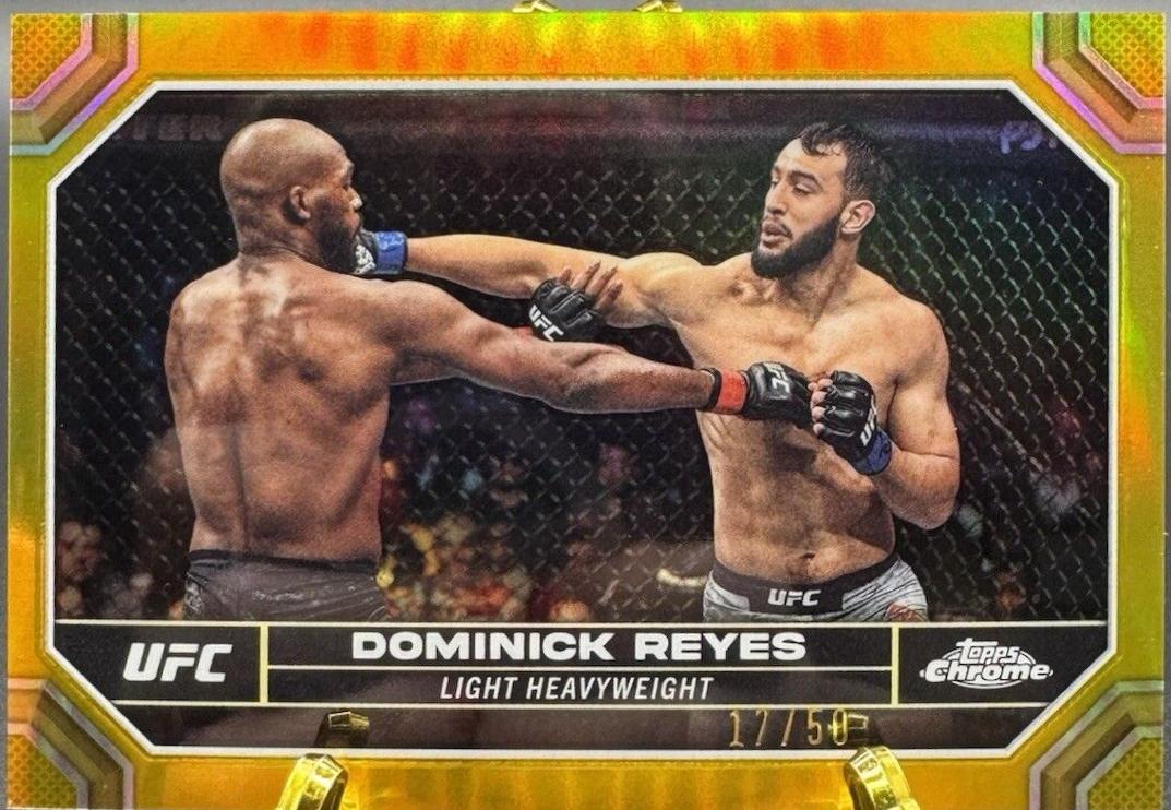 Dominick Reyes 2024 Topps Chrome UFC Base #61 Gold Refractor