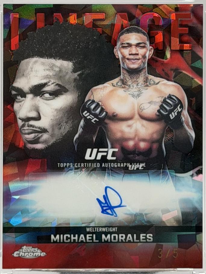 Michael Morales 2026 Topps Chrome UFC Chrome Lineage Autographs #CCA-MM Red Refractor