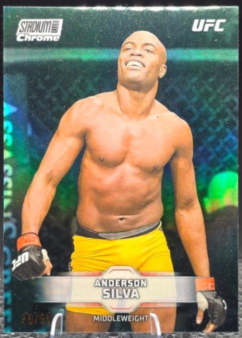Anderson Silva 2026 Topps Stadium Club UFC Chrome Base #CB-64 Tie-Dye Refractor