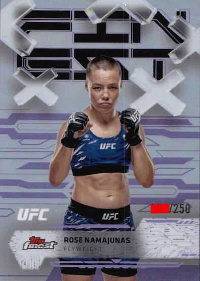 Rose Namajunas 2025 Topps Finest UFC Base Common #83 Purple Refractor