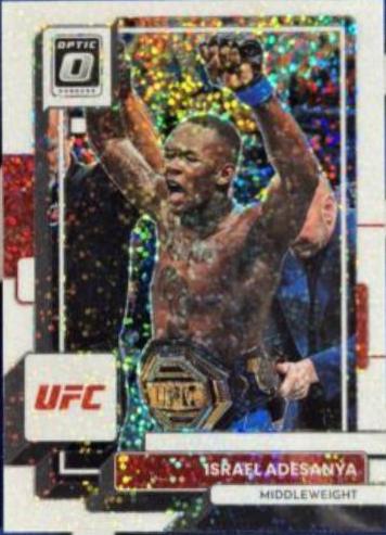 Israel Adesanya 2023 Panini Donruss Optic UFC Base #73 White Sparkle