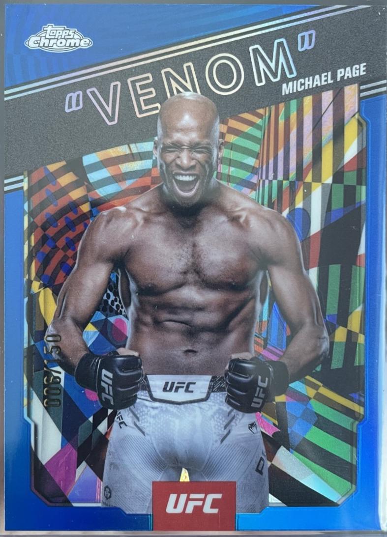 Michael Page 2025 Topps Chrome UFC AKA #AKA-4 Blue Refractor