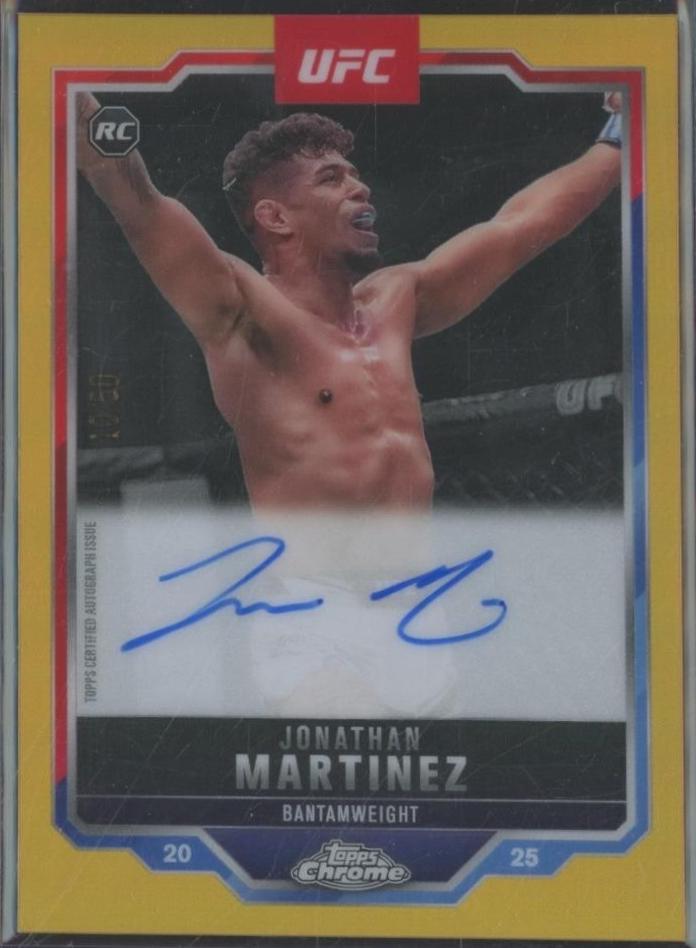 Jonathan Martinez 2025 Topps Chrome UFC Chrome Rookie Autographs #CRA-JM Gold Refractor