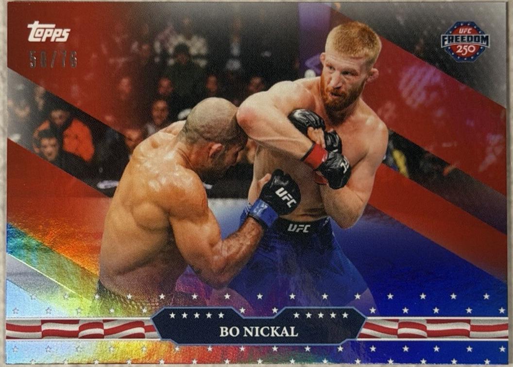 Bo Nickal 2026 Topps UFC Freedom 250 Base #17 Red White Blue