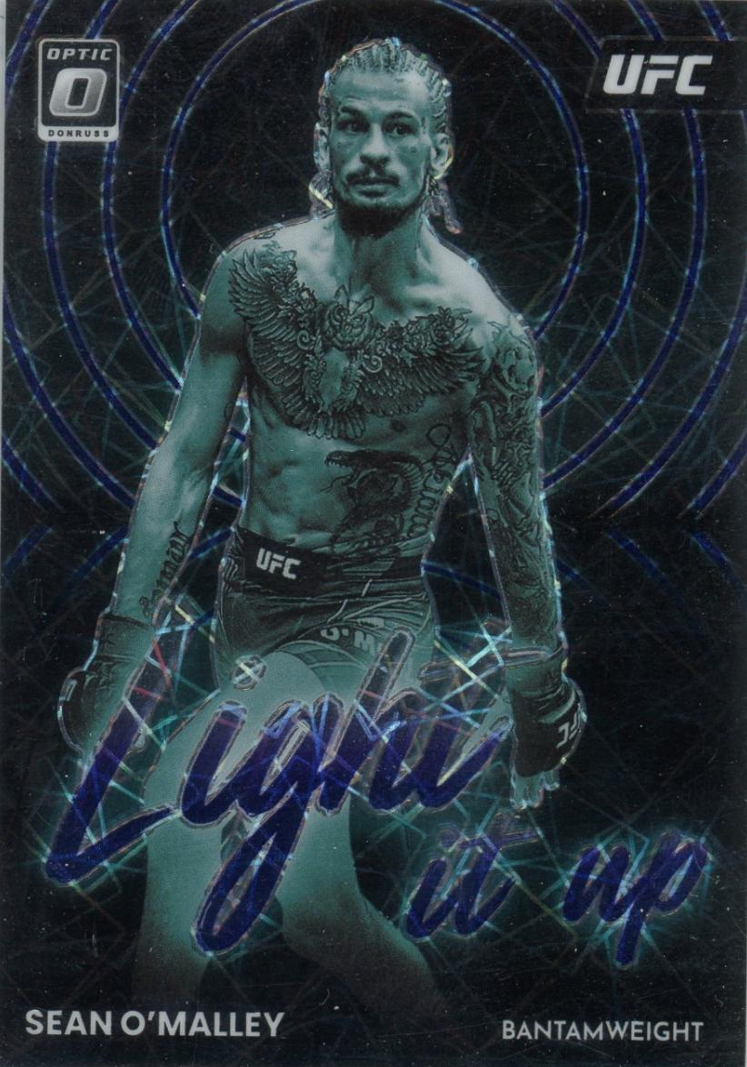 Sean O'Malley 2023 Panini Donruss Optic UFC Light It Up #8 Purple Velocity
