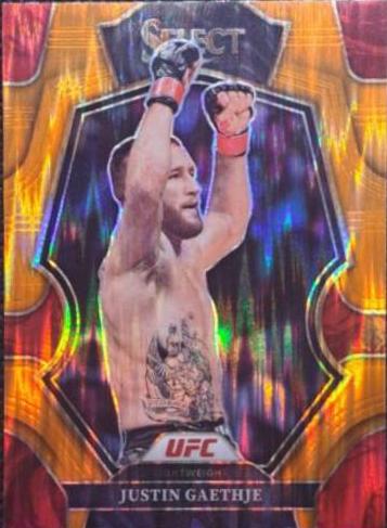 Justin Gaethje 2023 Panini Select UFC Premier Level #135 Orange Flash