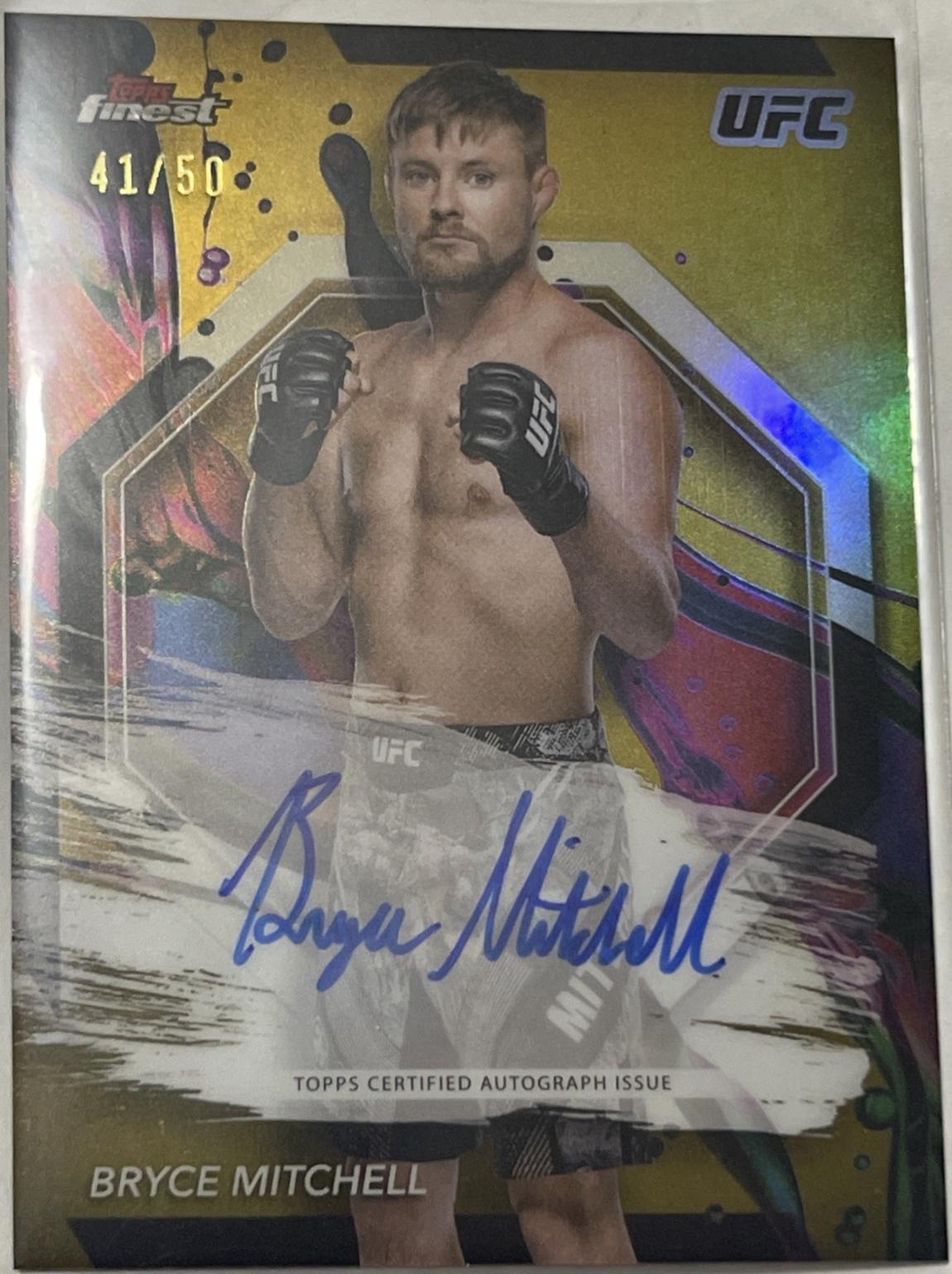 Bryce Mitchell 2024 Topps Finest UFC Finest Autographs #FA-BML Gold Refractor