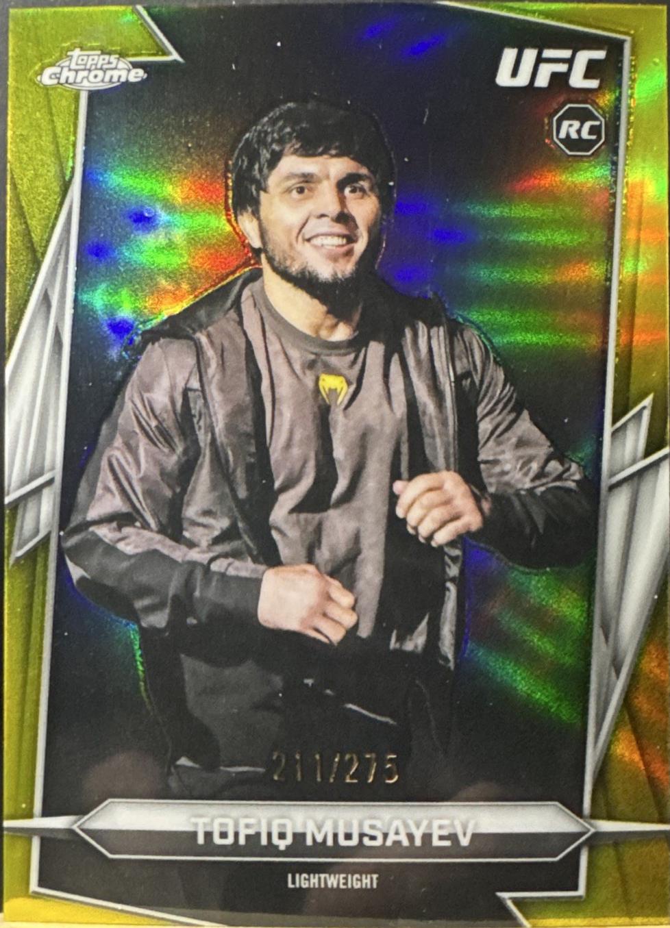 Tofiq Musayev 2026 Topps Chrome UFC Base #44 Yellow Refractor