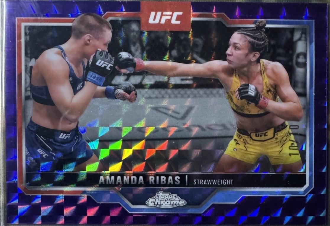 Amanda Ribas 2025 Topps Chrome UFC Base #184 Purple Geometric Refractor
