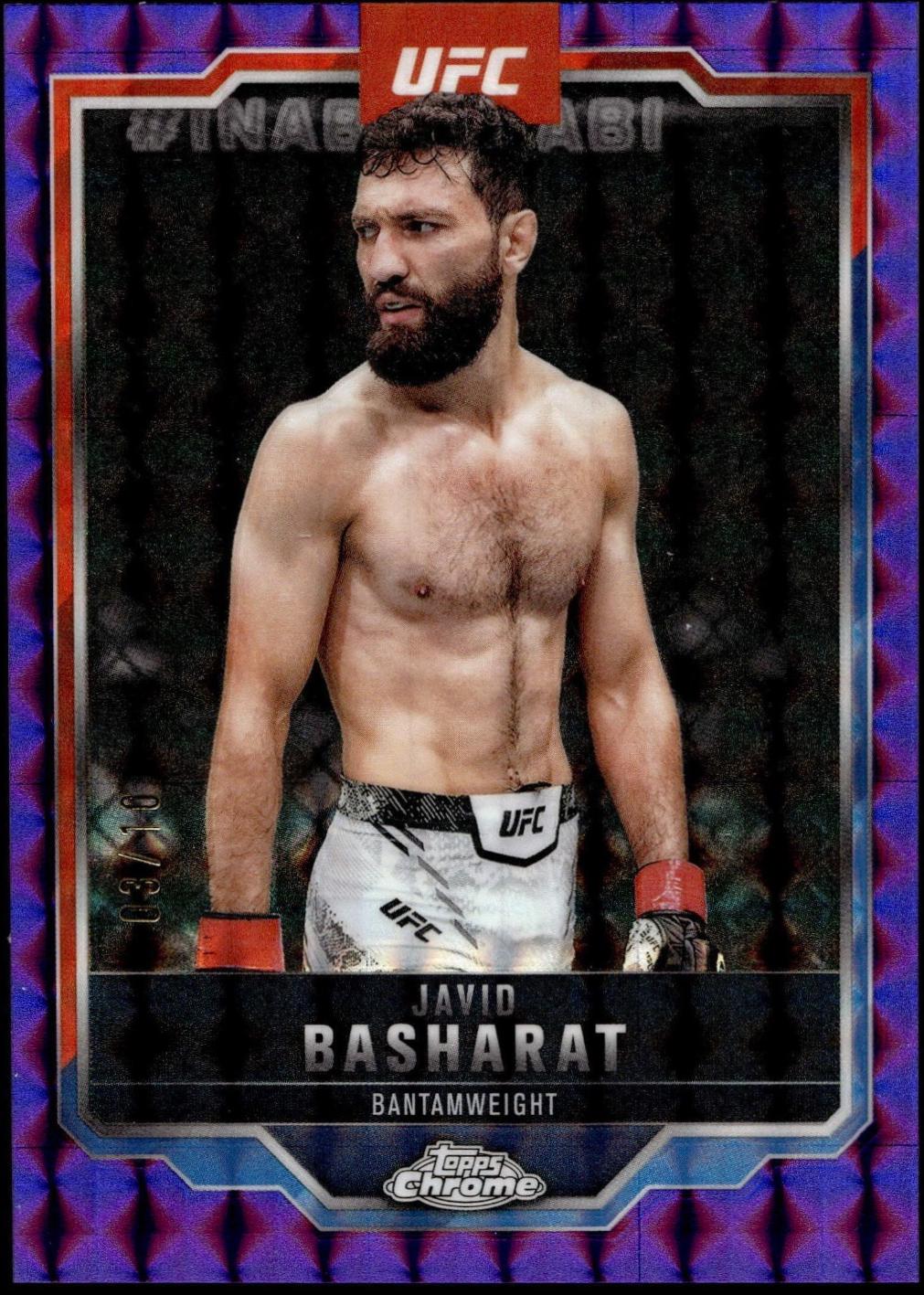 Javid Basharat 2025 Topps Chrome UFC Base #68 Purple Geometric Refractor