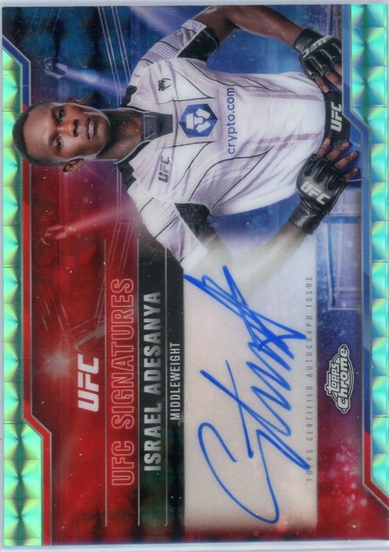 Israel Adesanya 2025 Topps Chrome UFC UFC Signatures #SIG-IA Geometric Aqua Refractor