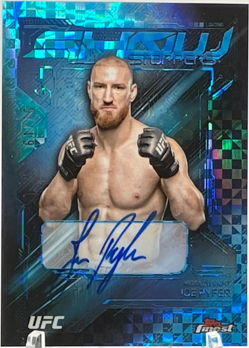 Joe Pyfer 2025 Topps Finest UFC Showstopper Autographs #SSA-JP Blue Checkerboard Refractor