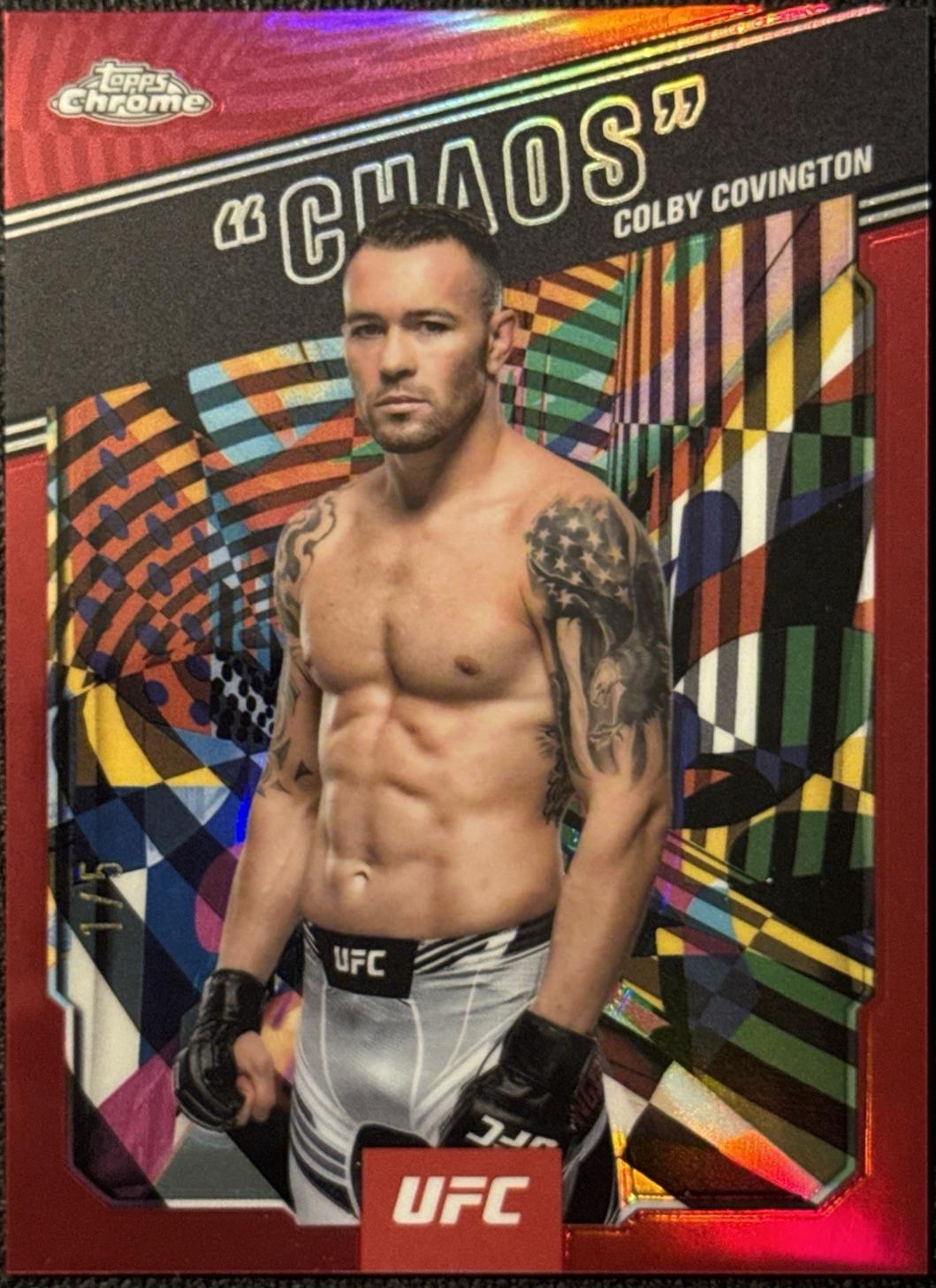 Colby Covington 2025 Topps Chrome UFC AKA #AKA-7 Red Refractor