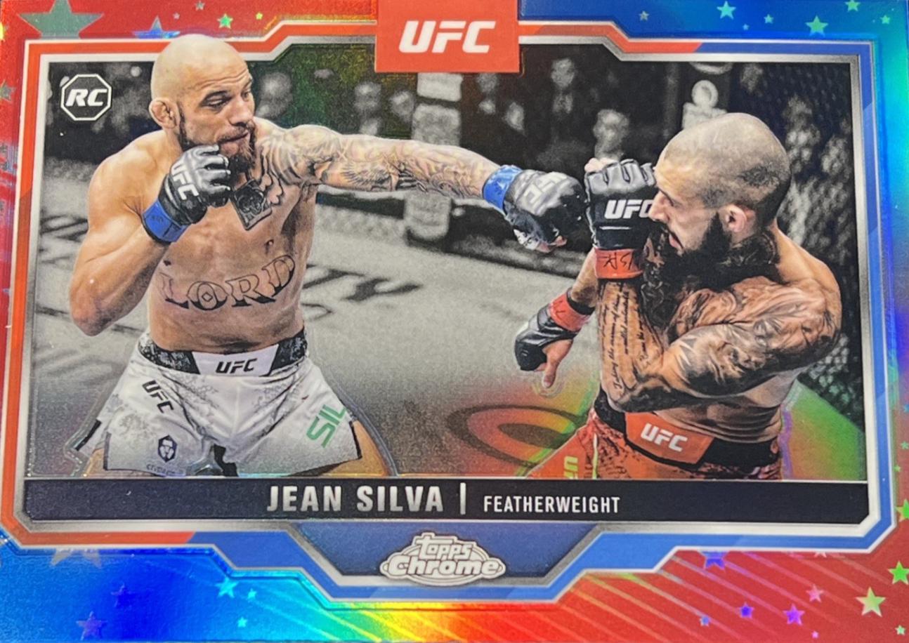 Jean Silva 2025 Topps Chrome UFC Base #56 Red & Blue Refractor