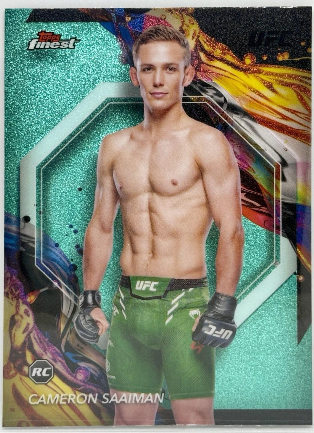 Cameron Saaiman 2024 Topps Finest UFC Base Uncommon #190 Aqua Glitter Refractor