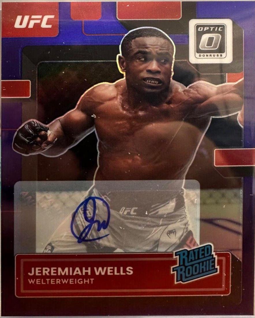 Jeremiah Wells 2023 Panini Donruss Optic UFC Base Rated Rookies Signatures #136 Purple