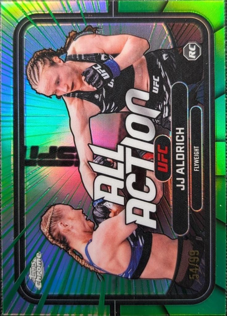 JJ Aldrich 2026 Topps Chrome UFC All-Action #AA-43 Green Refractor