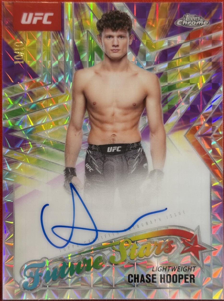 Chase Hooper 2025 Topps Chrome UFC Future Stars Autographs #FSA-CH Geometric Purple Refractor