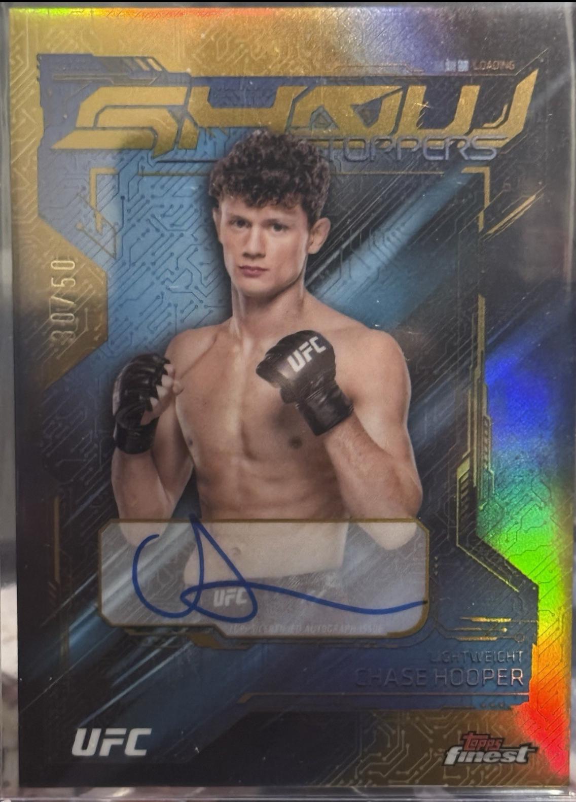 Chase Hooper 2025 Topps Finest UFC Showstopper Autographs #SSA-CH Gold Refractor