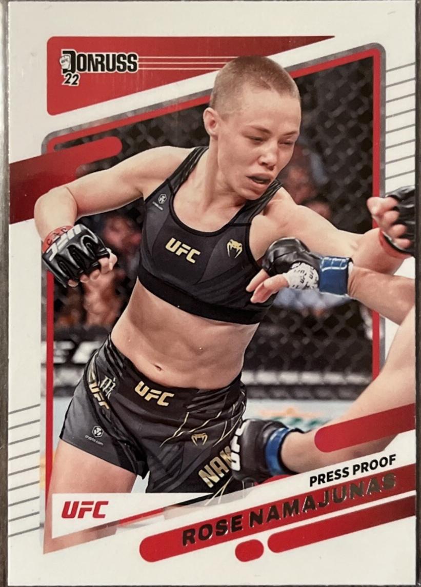 Rose Namajunas 2022 Panini Donruss UFC Base #38 Press Proof Purple