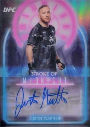 Justin Gaethje 2025 Topps Midnight UFC Stroke of Midnight Autographs #SMA-JG Black Light