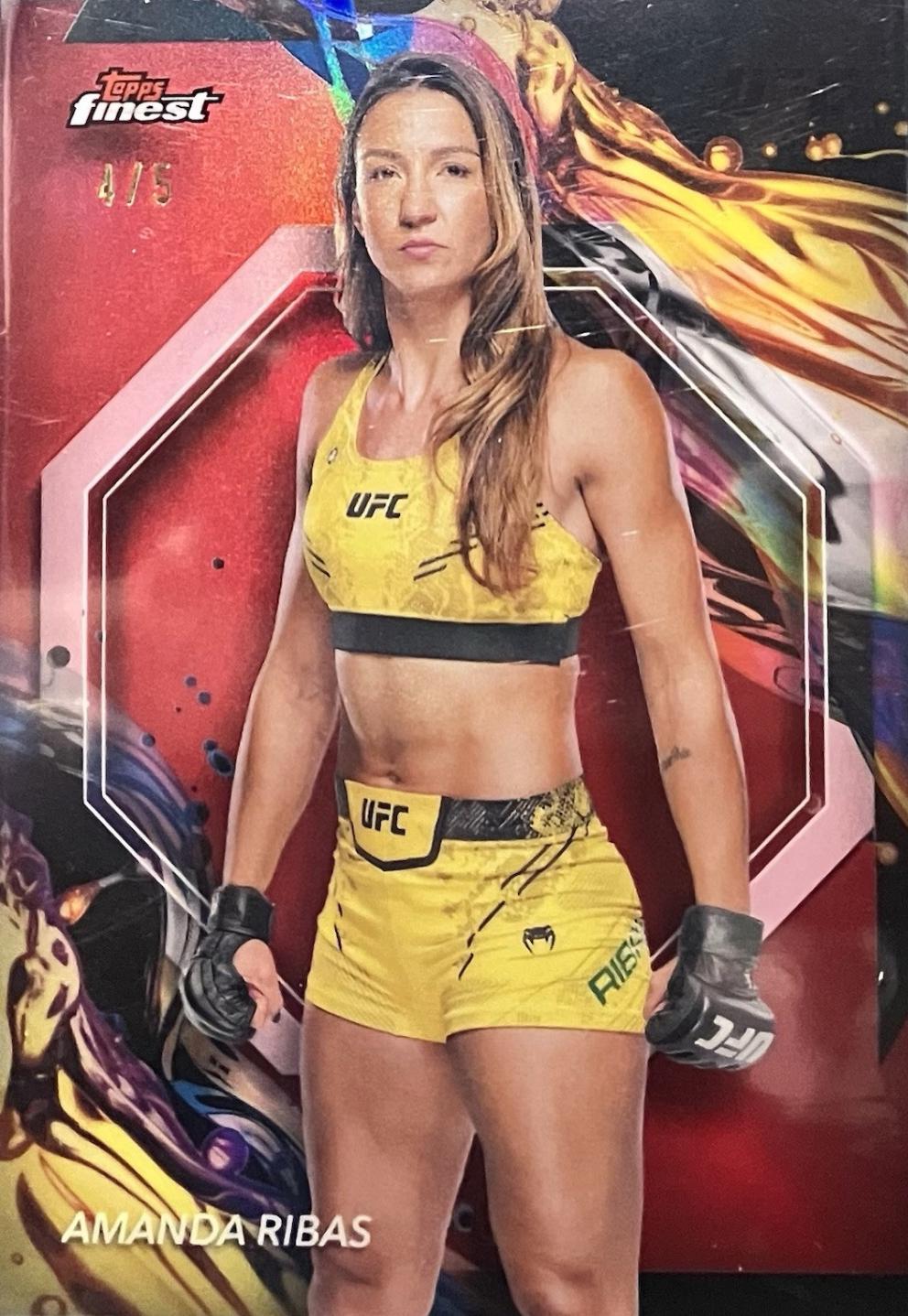 Amanda Ribas 2024 Topps Finest UFC Base Uncommon #144 Red Refractor