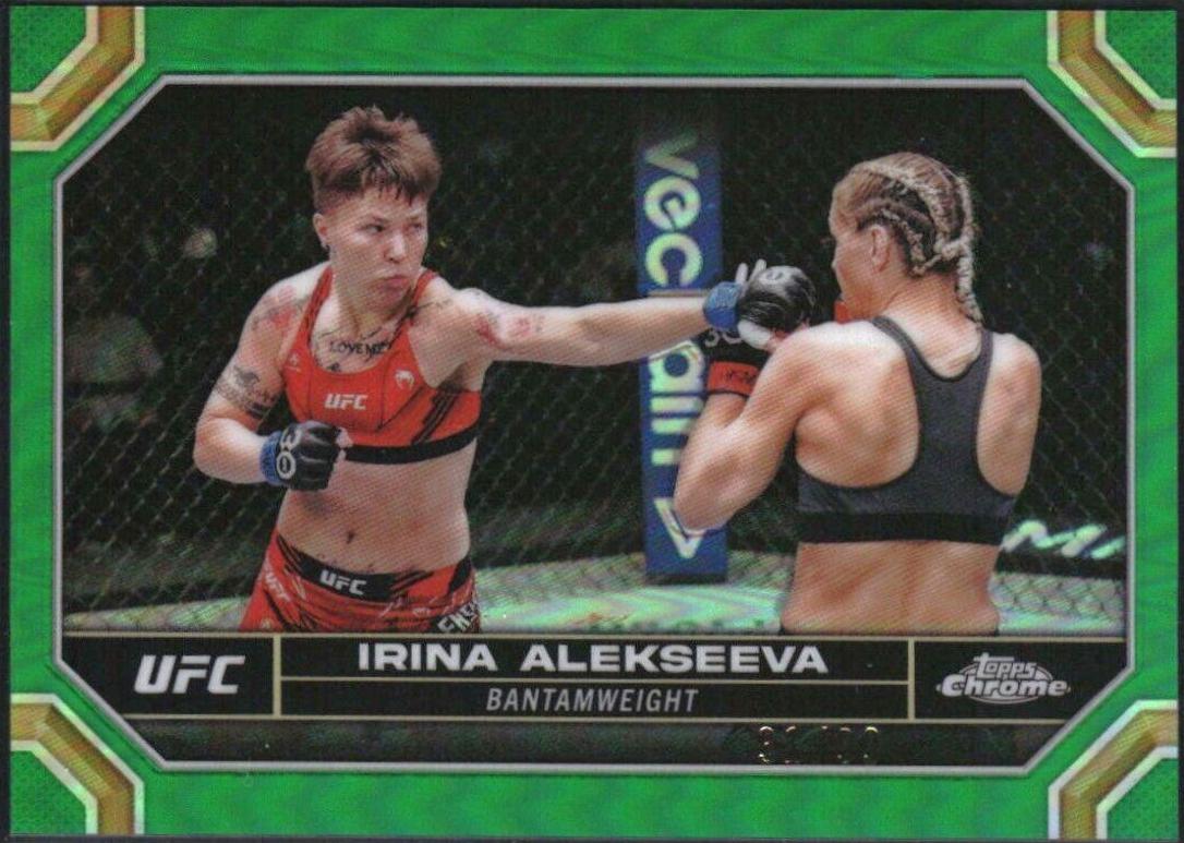 Irina Alekseeva 2024 Topps Chrome UFC Base #79 Green Refractor