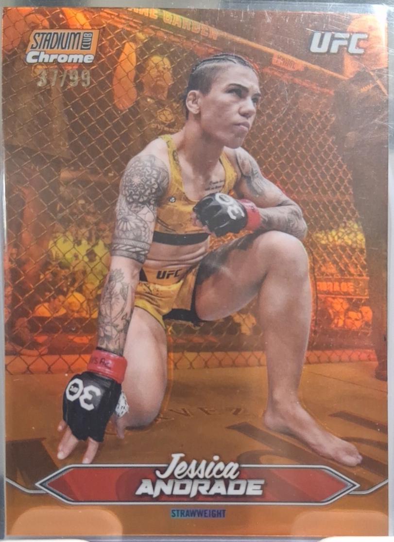 Jessica Andrade 2025 Topps Stadium Club UFC Base Chrome #C-185 Orange Refractor