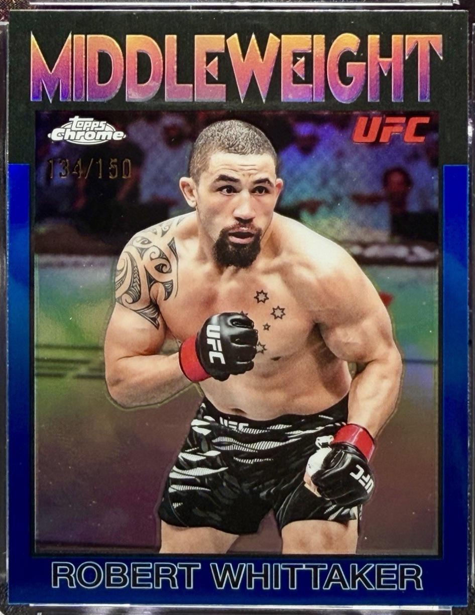Robert Whittaker 2026 Topps Chrome UFC 1986 Topps #86-2 Blue Refractor