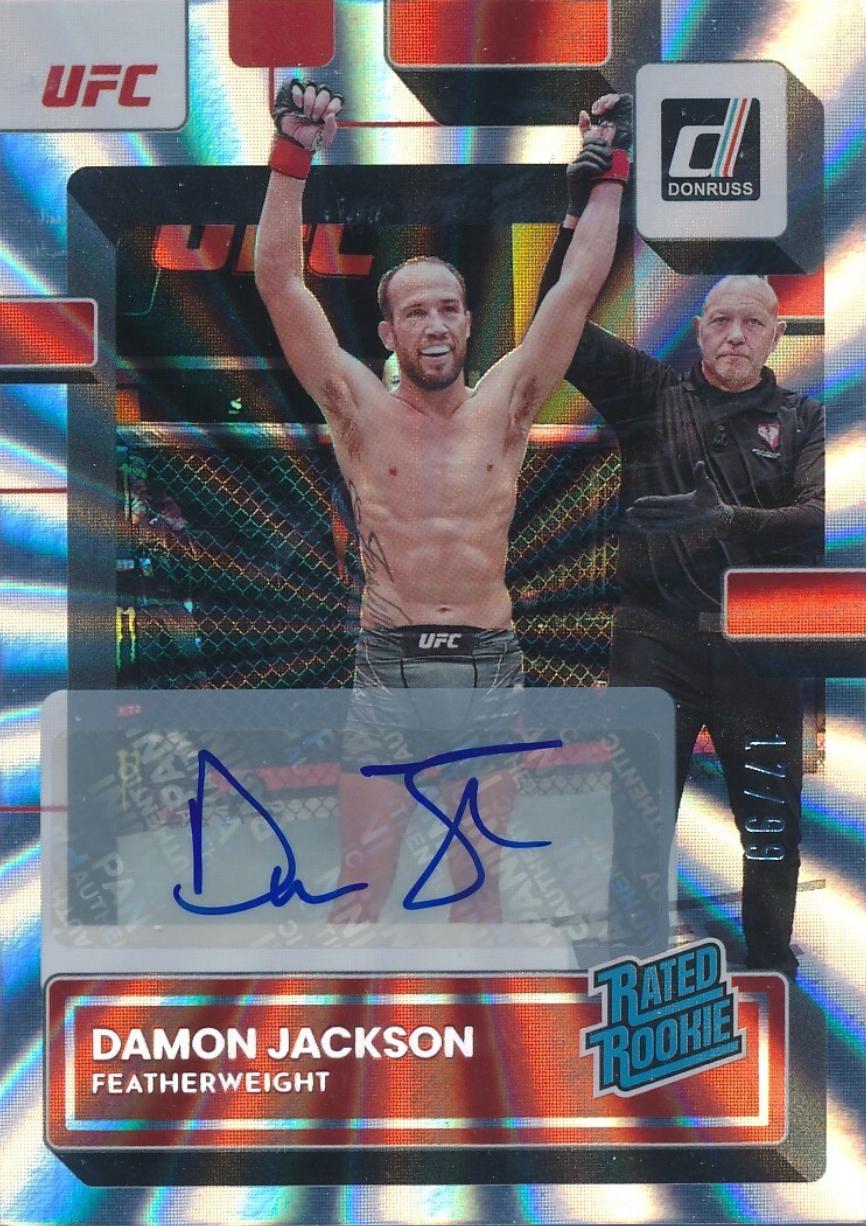 Damon Jackson 2023 Panini Donruss UFC Rated Rookies Signatures #215 Laser